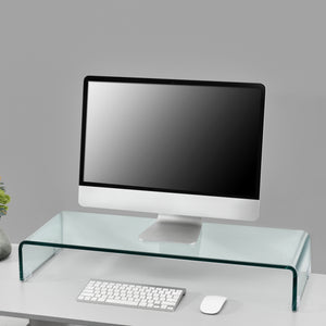Supporto di Rialzo Monitor/TV/PC Portatile Mobile in Vetro Base per Schermi