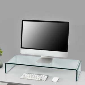 Supporto di Rialzo Monitor/TV/PC Portatile Mobile in Vetro Base per Schermi