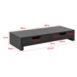 Supporto per monitor Marttila con 2 cassetti 60x22x11cm in vari colori [en.casa]