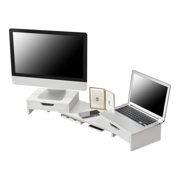 Supporto per monitor Marttila con 2 cassetti 60x22x11cm in vari colori [en.casa]