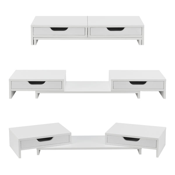 Supporto per monitor Marttila con 2 cassetti 60x22x11cm in vari colori [en.casa]