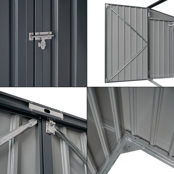 Contenitore per bidoni della spazzatura Grebin per 2/3 bidoni Grigio scuro in diverse dimensioni [en.casa]