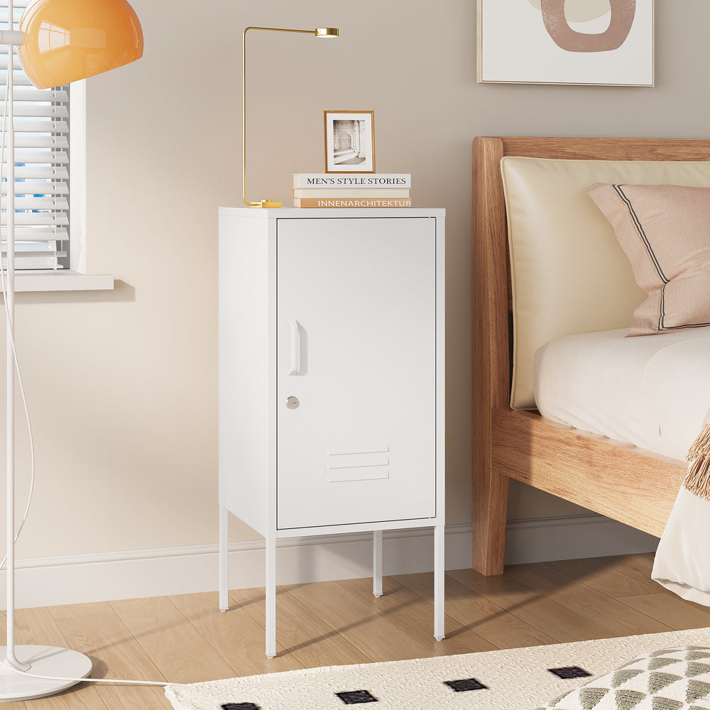 Comodino Hausjärvi 82x35x35 cm Maniglia porta a sinistra Acciaio [en.casa]