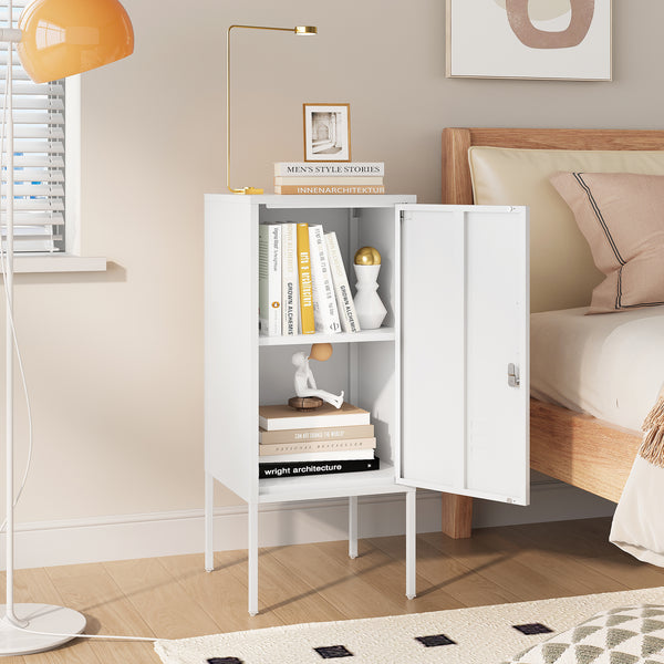 Comodino Hausjärvi 82x35x35 cm Maniglia porta a sinistra Acciaio [en.casa]