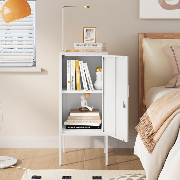 Comodino Hausjärvi 82x35x35 cm Maniglia porta a sinistra Acciaio [en.casa]