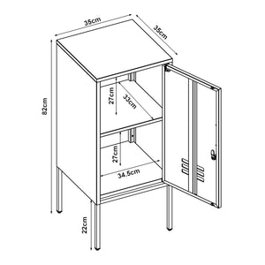 Comodino Hausjärvi 82x35x35 cm Maniglia porta a sinistra Acciaio [en.casa]