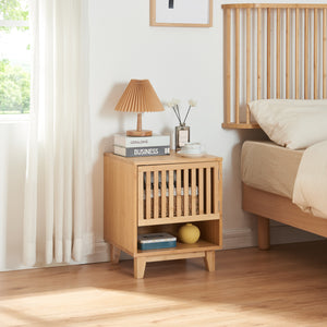 Comodino Ypäjä 50x42x39cm bambù [en.casa] - premiumXL