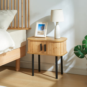 Tavolino laterale Tvedestrand 48x30x45 cm Colore legno/Nero [en.casa]