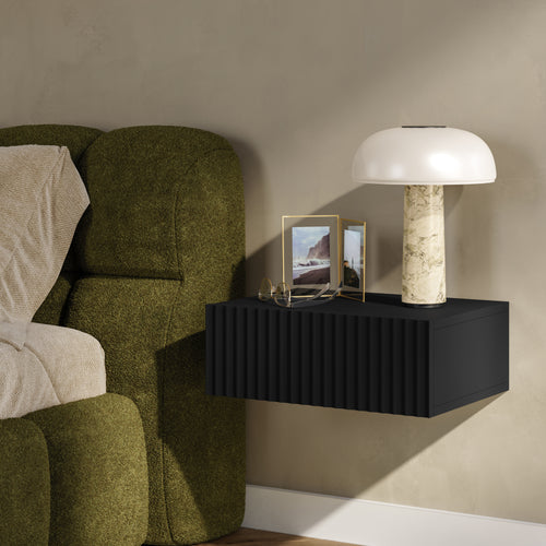 Comodino Sospeso da Parete Nand con Cassetto [en.casa]