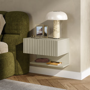 Comodino Sospeso da Parete Nand con Cassetto [en.casa]