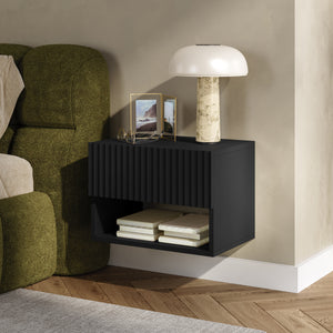 Comodino Sospeso da Parete Nand con Cassetto [en.casa]