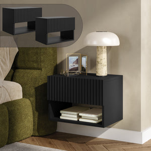 Set di 2 Comodini Sospesi Nand Mobili Notte da Parete con Cassetto [en.casa]