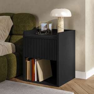 Comodino Nand con Cassetto e Vano Aperto 55x49x39 [en.casa] 