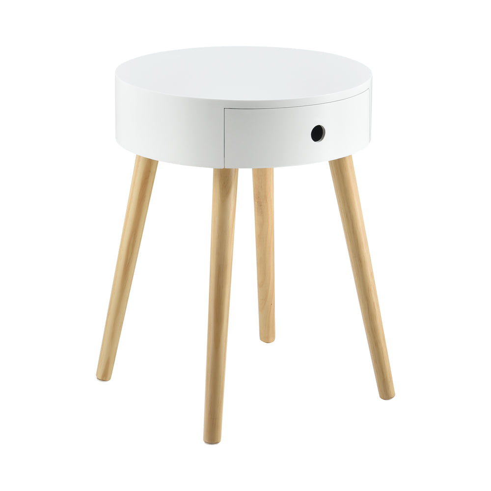 Comodino Aurich 50x38x38 cm con cassetto design retrò bianco en.casa - premiumXL