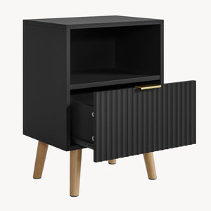 Comodino con Cassetto e Vano Aperto in Set o Singolare [en.casa] 