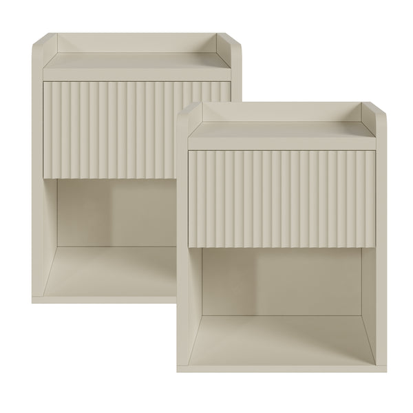 Comodino Nand con Cassetto e Vano Aperto 55x49x39 [en.casa] 