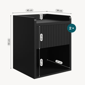 Comodino Nand con Cassetto e Vano Aperto 55x49x39 [en.casa] 