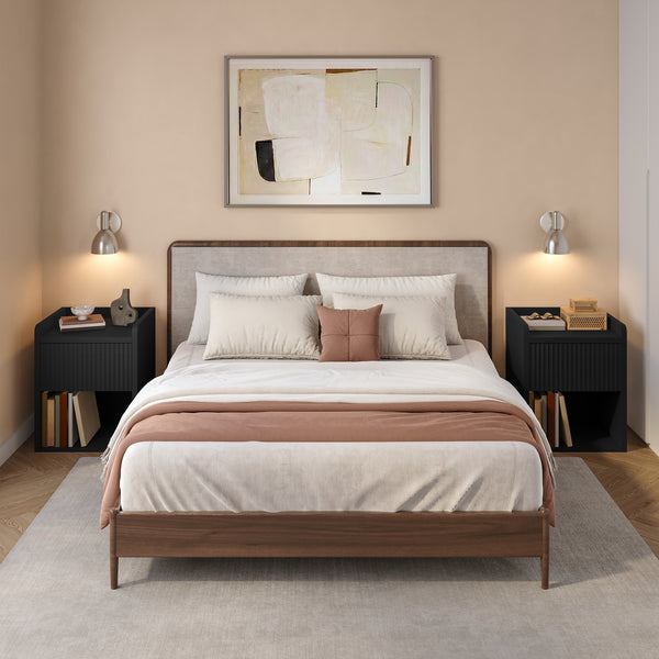 Comodino Nand con Cassetto e Vano Aperto 55x49x39 [en.casa] 