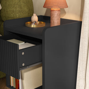 Comodino Nand con Cassetto e Vano Aperto 55x49x39 [en.casa] 