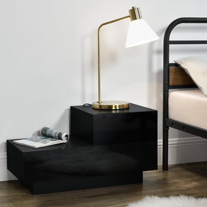 Comodino da Notte a 2 Cassetti 38 x 70 x 35 cm Cassettiera e Portaoggetti Mobile da Divano/Letto Posizione a Destra - Vari Colori