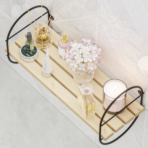 Mensola da parete Oulu con telaio in metallo Nero/Naturale in varie dimensioni [en.casa]