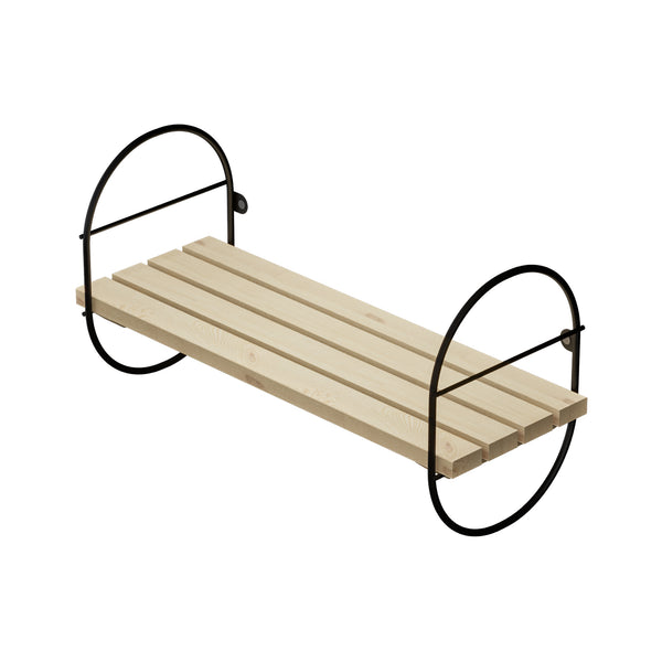 Mensola da parete Oulu con telaio in metallo Nero/Naturale in varie dimensioni [en.casa]