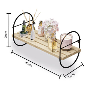 Mensola da parete Oulu con telaio in metallo Nero/Naturale in varie dimensioni [en.casa]