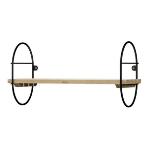Mensola da parete Oulu con telaio in metallo Nero/Naturale in varie dimensioni [en.casa]