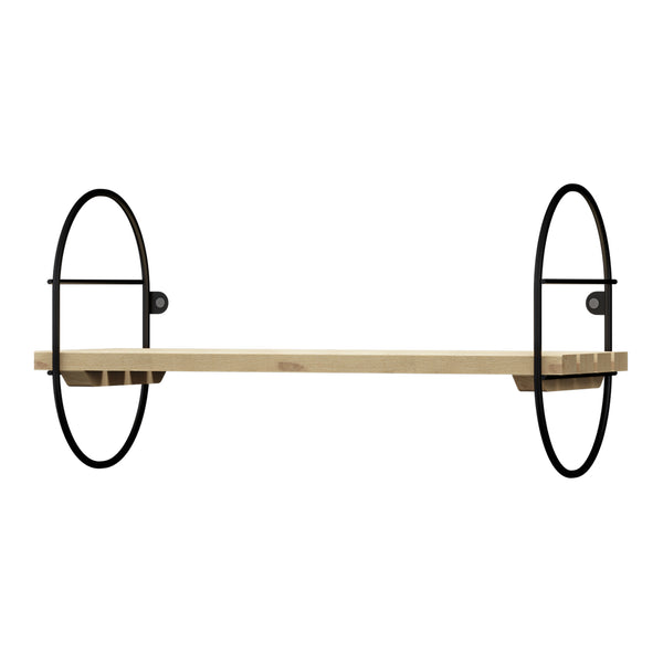 Mensola da parete Oulu con telaio in metallo Nero/Naturale in varie dimensioni [en.casa]