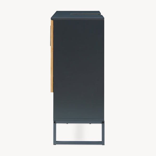 Mobile lavabo 'Svanes' 70 x 60 x 30 cm Frontale in bambù Struttura metallica grigio scuro/naturale