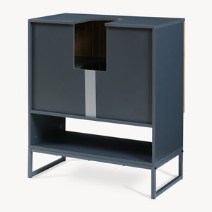 Mobile lavabo 'Svanes' 70 x 60 x 30 cm Frontale in bambù Struttura metallica grigio scuro/naturale