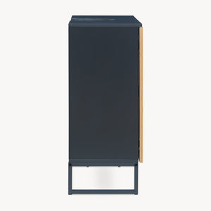 Mobile Sottolavabo Svanes a 2 Ante in Bambù e Scomparti 70 x 60 x 30 cm - Grigio Scuro/Naturale [en.casa]