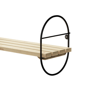 Mensola da parete Oulu con telaio in metallo Nero/Naturale in varie dimensioni [en.casa]