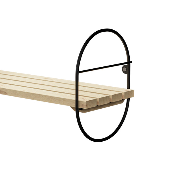 Mensola da parete Oulu con telaio in metallo Nero/Naturale in varie dimensioni [en.casa]