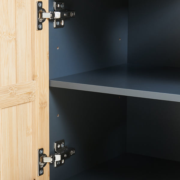 Mobile lavabo 'Svanes' 70 x 60 x 30 cm Frontale in bambù Struttura metallica grigio scuro/naturale