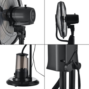Ventilatore a Piantana con Nebulizzatore Regolabile - 3 Velocitá, Modalitá Oscillazione, Testa Inclinabile - Motore 75W Timer a 60 min. - Vari Colori