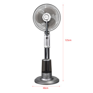 Ventilatore a Piantana con Nebulizzatore Regolabile - 3 Velocitá, Modalitá Oscillazione, Testa Inclinabile - Motore 75W Timer a 60 min. - Vari Colori