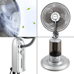 Ventilatore a Piantana con Nebulizzatore Regolabile - 3 Velocitá, Modalitá Oscillazione, Testa Inclinabile - Motore 75W Timer a 60 min. - Vari Colori