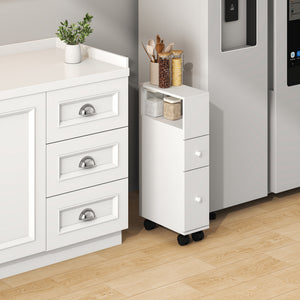 Mobile da Bagno Broreynna a Rotelle con 2 Cassetti 66 x 15 x 33 cm [en.casa]