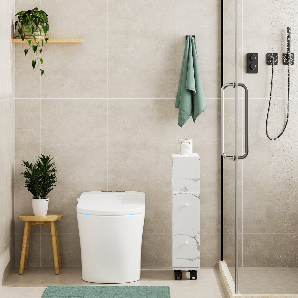 Mobile da Bagno Broreynna a Rotelle con 2 Cassetti 66 x 15 x 33 cm [en.casa]