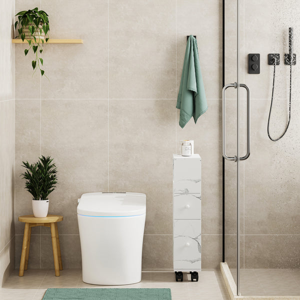 Mobile da Bagno Broreynna a Rotelle con 2 Cassetti 66 x 15 x 33 cm [en.casa]