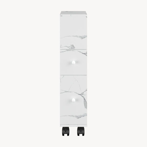 Mobile da Bagno Broreynna a Rotelle con 2 Cassetti 66 x 15 x 33 cm [en.casa]