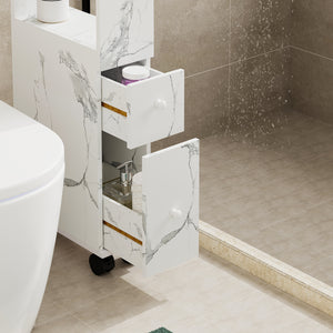 Mobile da Bagno Broreynna a Rotelle con 2 Cassetti 66 x 15 x 33 cm [en.casa]