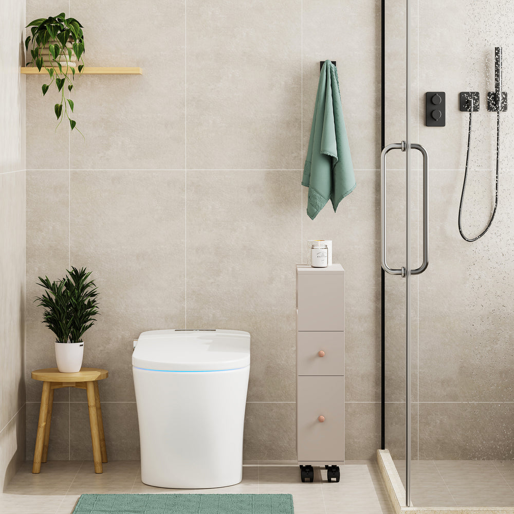 Mobile da Bagno Broreynna a Rotelle con 2 Cassetti 66 x 15 x 33 cm [en.casa]