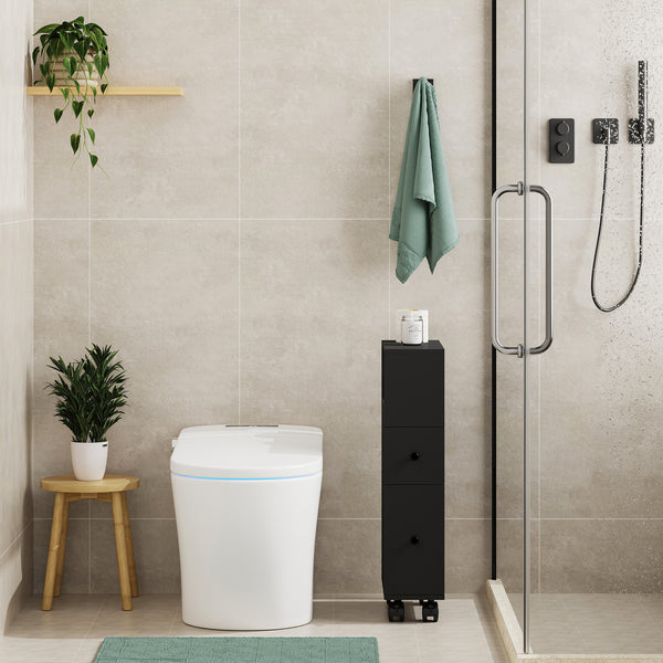Mobile da Bagno Broreynna a Rotelle con 2 Cassetti 66 x 15 x 33 cm [en.casa]