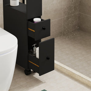 Mobile da Bagno Broreynna a Rotelle con 2 Cassetti 66 x 15 x 33 cm [en.casa]