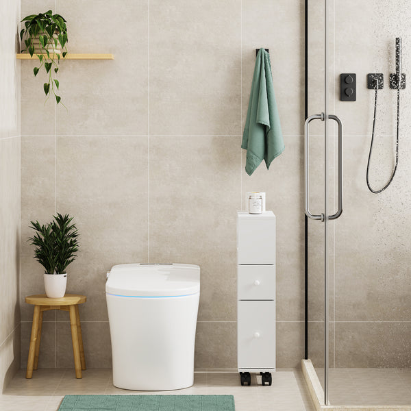 Mobile da Bagno Broreynna a Rotelle con 2 Cassetti 66 x 15 x 33 cm [en.casa]