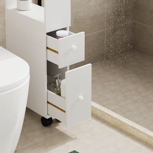 Mobile da Bagno Broreynna a Rotelle con 2 Cassetti 66 x 15 x 33 cm [en.casa]