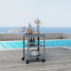 Carrello Portavivande Bolognano di Servizio a 3 Ripiani 81x50x50 cm - casa.pro