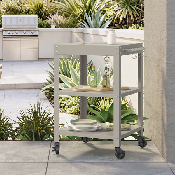 Carrello Portavivande Bolognano di Servizio a 3 Ripiani 81x50x50 cm - casa.pro